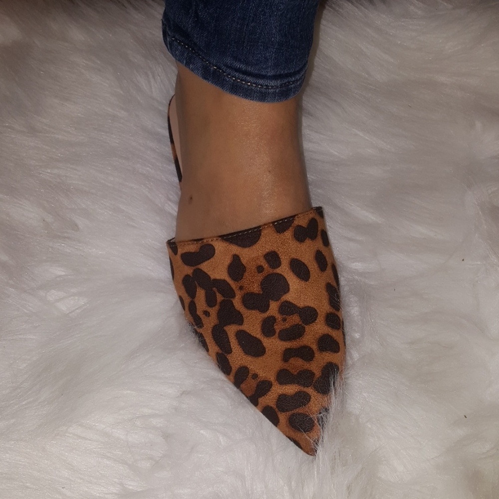 Mandie Leopard Mule Flats 6.5 & 7.5 8.5 - Picture 5 of 6